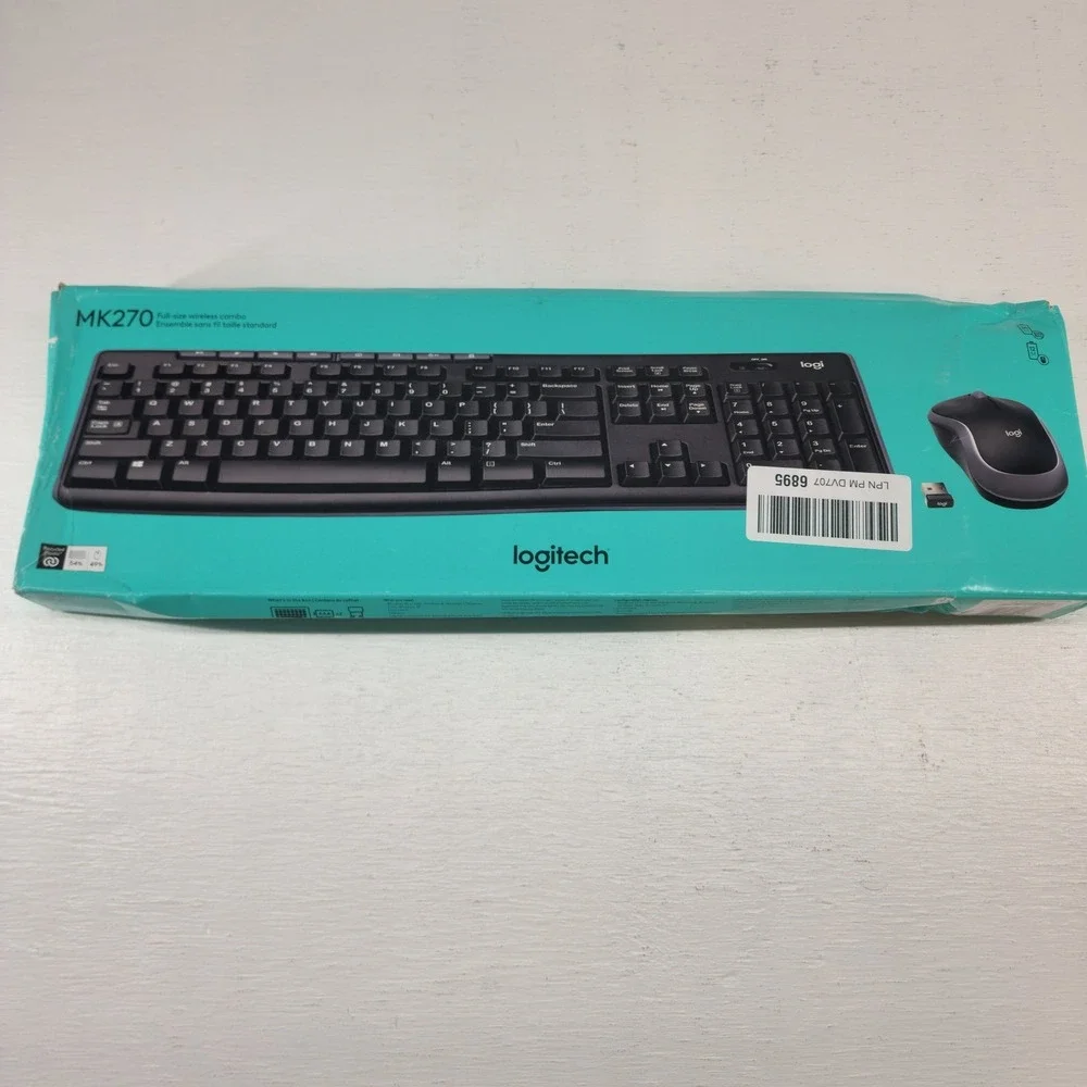 Logitech MK270 Wireless Keyboard and Mouse Combo Black 920-008813‎ USB Receiver